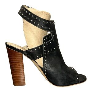 GUESS Gwerika Black Peep-Toe High heels Sandals – Women’s Size 6 M Leather Upper